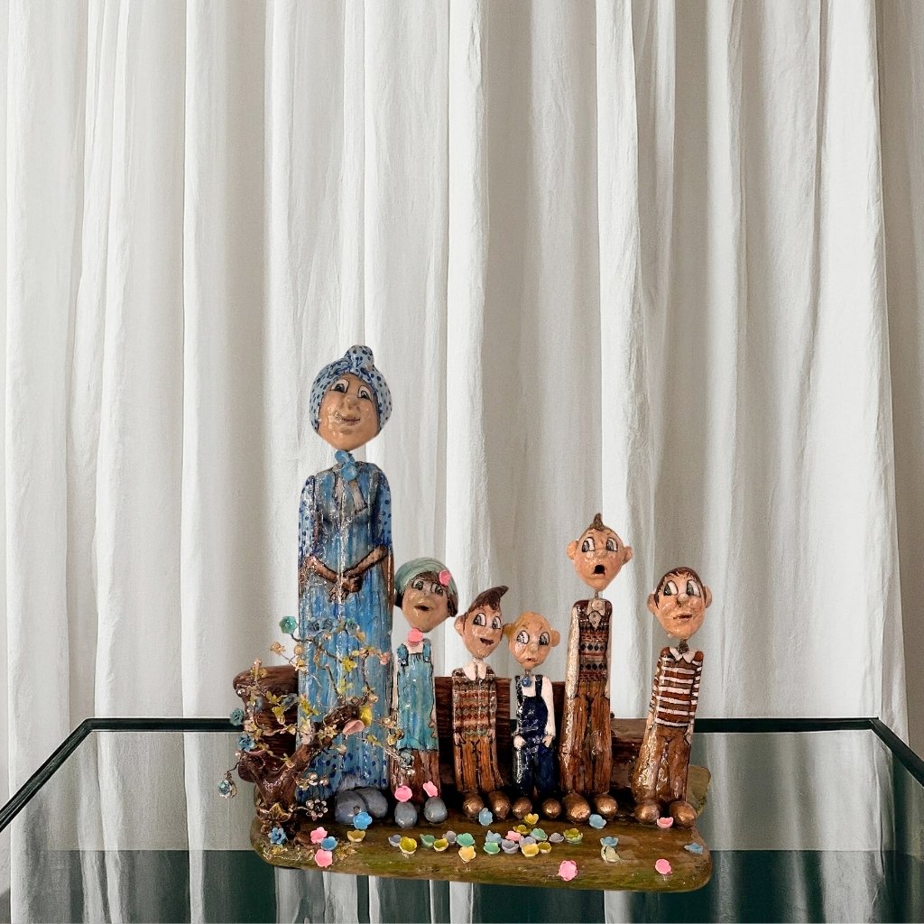 Independent online ceramic gallery vessel – colourful handmade ceramic bowl with imaginative detail.